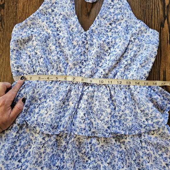 Trixxi Blue Floral Halter Dress Size Women's  XL - Picture 9 of 13